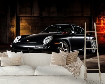 Porsche 911 van Koffie Zwart