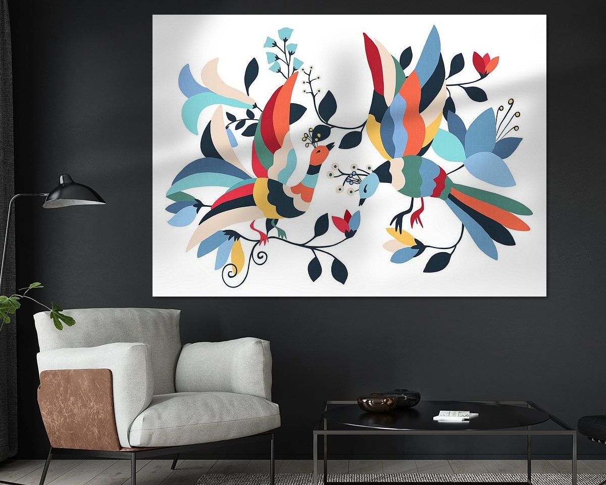 Voorbeeld van het werk in een kamer