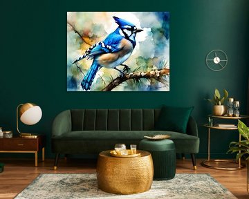 Schöne Vögel der Welt - Blauhäher von Johanna's Art