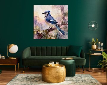 Schöne Vögel der Welt - Blauhäher von Johannas Art Creations