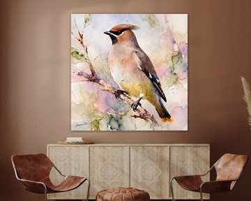 Schöne Vögel der Welt - Zedernseidenschwanz von Johannas Art Creations