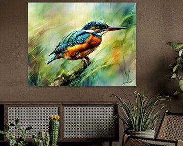 Prachtige vogels van de wereld - IJsvogel van Johannas Art Creations