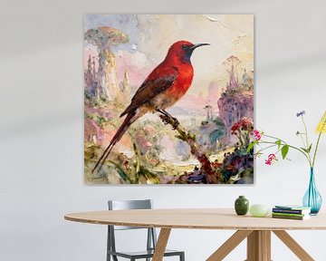 Die schönsten Vögel der Welt - Karminroter Sonnenvogel von Johannas Art Creations