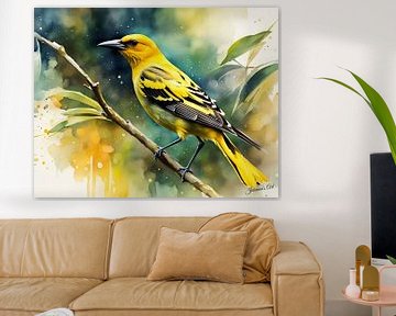 Prachtige vogels van de wereld - Wielewaal vogel2 van Johanna's Art