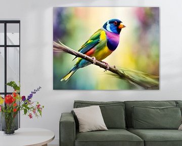 Les plus beaux oiseaux du monde - Pinson gouldien sur Johanna's Art