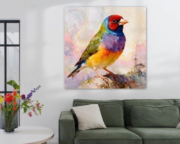 Beautiful Birds of the World - Gouldian finch bird by Johannas Art Creations