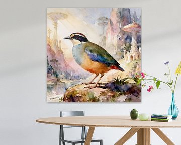 Prachtige vogels van de wereld - Gurney Pitta vogel1 van Johannas Art Creations