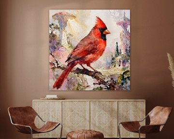 Schöne Vögel der Welt - Nördlicher Kardinalvogel von Johannas Art Creations