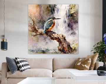 Prachtige vogels van de wereld - Oosterse dwerg ijsvogel vogel van Johannas Art Creations