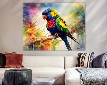 Prachtige vogels van de wereld - Regenbooglori's van Johanna's Art