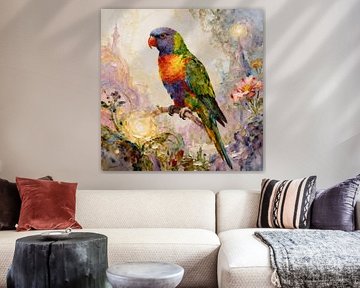 Schöne Vögel der Welt - Regenbogenlori von Johannas Art Creations