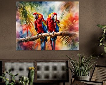 Beautiful Birds of the World - Scarlet Macaw by Johanna's Art