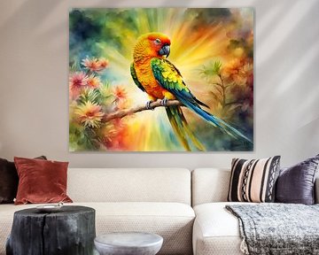 Prachtige vogels van de wereld - Zonnekonijn vogel van Johanna's Art