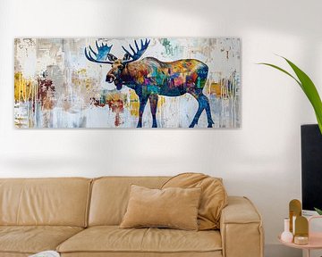 Schilderij Kleurrijk Eland van Kunst Kriebels