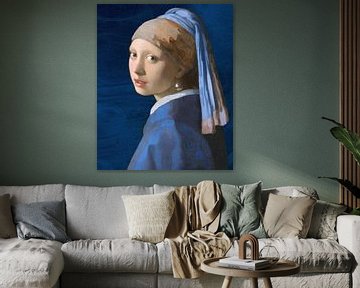 Beyond The Blue - The Girl With The Pearl Earring in Denim by Gisela- Art for You