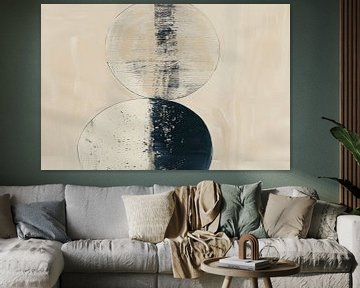 Modern en abstract minimalisme in wabi-sabi stijl van Japandi Art Studio