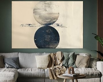 Modern en abstract minimalisme in wabi-sabi stijl van Japandi Art Studio