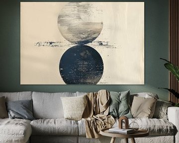 Minimalisme moderne et abstrait dans le style wabi-sabi sur Japandi Art Studio