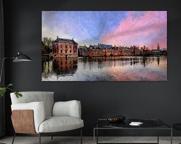 Peinture Binnenhof et Mauritshuis à La Haye