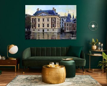 Mauritshuis en het torentje te Den Haag schilderij van Anton de Zeeuw
