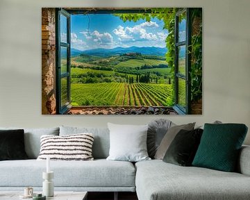 aus dem Fenster schauen und eine schöne Landschaft sehen von Egon Zitter