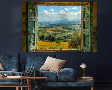 look out the window overlooking a beautiful landscape by Egon Zitter