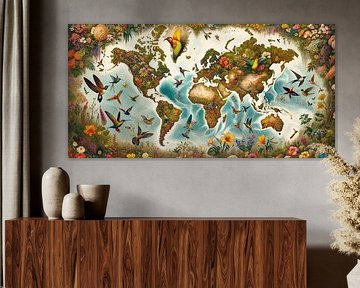 Weltkarte der Natur von Maps Are Art