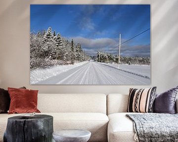 Une route glacé en hiver sur Claude Laprise