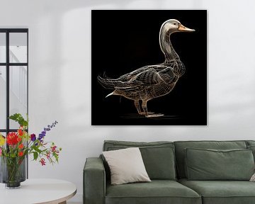 Gemälde Ente Minimalist von Kunst Laune