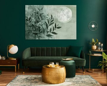 Abstrait vert | Lune verte sur Art Merveilleux