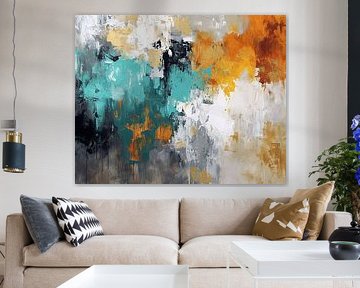 Abstract Turquoise | Turquoise Contrast Energy sur Tableaux ARTEO