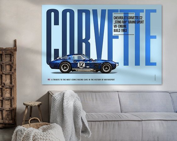 Voorbeeld van het werk in een kamer