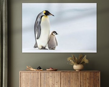 Emperor penguin family by Uwe Merkel