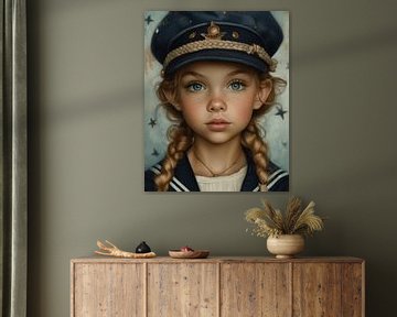 "Ship Ahoy", portrait of a sailor girl by Carla Van Iersel