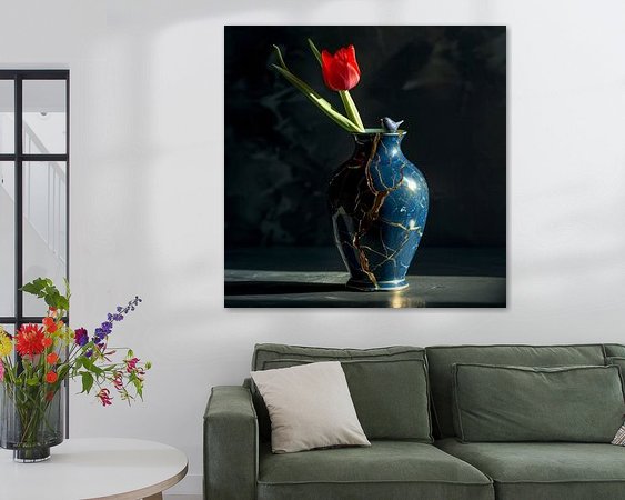 Voorbeeld van het werk in een kamer