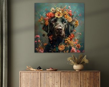 Labrador with wildflowers by Marlon Paul Bruin