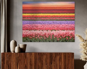 Bloeiende tulpen van Kees van den Burg