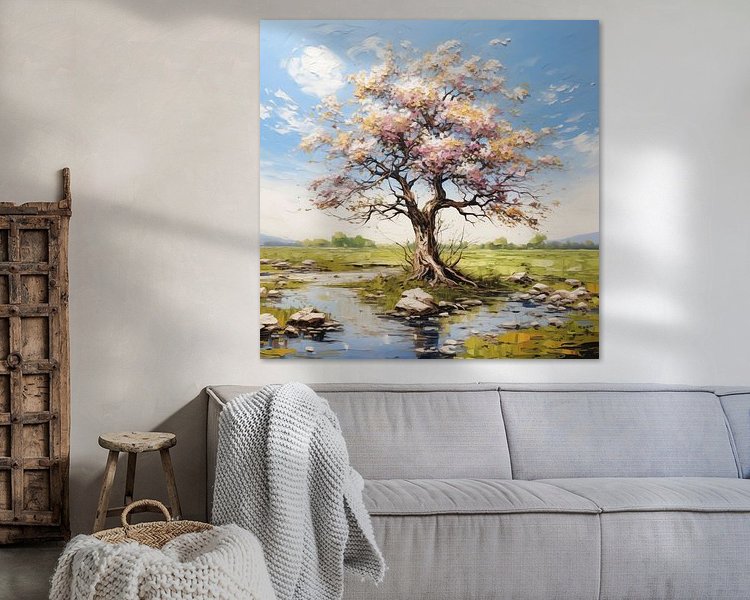 Voorbeeld van het werk in een kamer