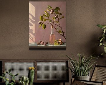 Still life with figs in soft colours by Japandi Art Studio