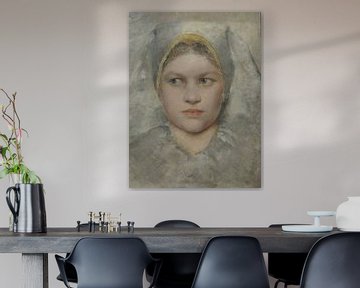 Gustav Klimt - Hoofdstudie van een meisje door Hana van Peter Balan