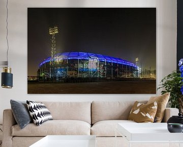Feyenoord Rotterdam stadion De Kuip at Night - 6 van Tux Photography