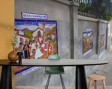 Keramiek in een straat in San José, de hoofdstad van Costa Rica van t.ART