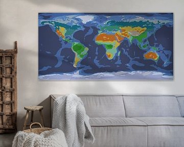 Wereldkaart gekleurd papier