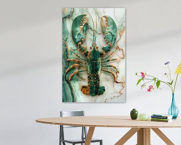 Lobster Luxe - Smaragd Groene KREEFT op marmer