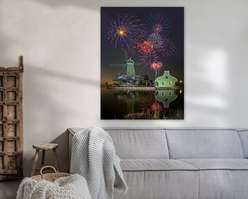 Mill De Gekroonde Poelenburg, fireworks by Rene van der Meer