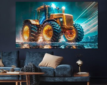 Gold Farben Traktor mit Elektromotor von Mustafa Kurnaz