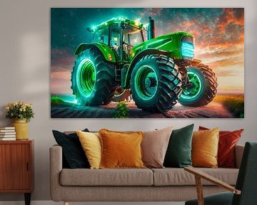 Couleurs vertes Tracteur avec moteur électrique sur Mustafa Kurnaz