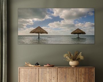 Untergehende Sonne, Strand, Paradies, goldene Stunde von Alvin de Brabander