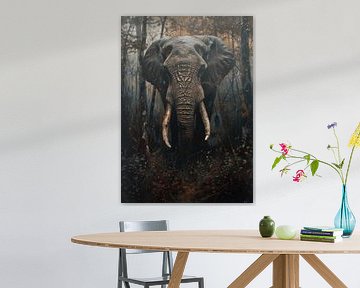 Un éléphant devant la caméra