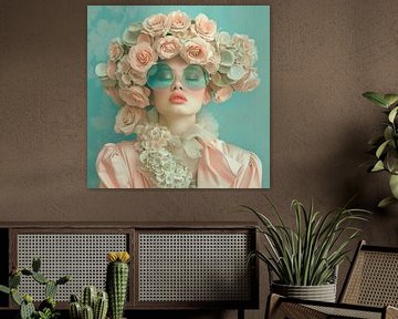 Ein Porträt aus blassrosa Rosen von Bianca ter Riet